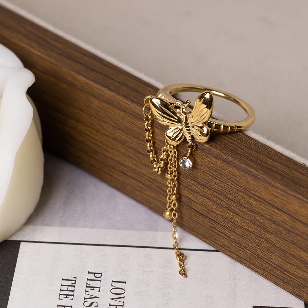 Delicate Bow & Butterfly Knot Flower Charm Ring