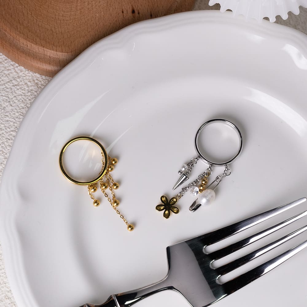 Delicate Bow & Butterfly Knot Flower Charm Ring