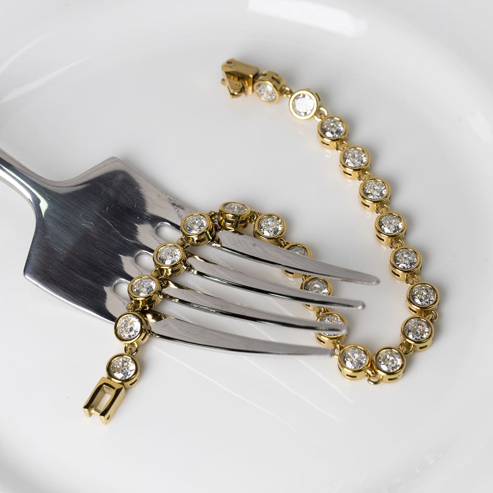 Chunky Zircon Charm Bracelet