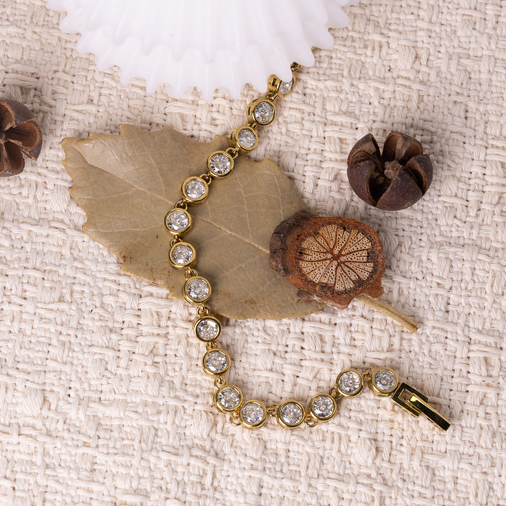 Chunky Zircon Charm Bracelet