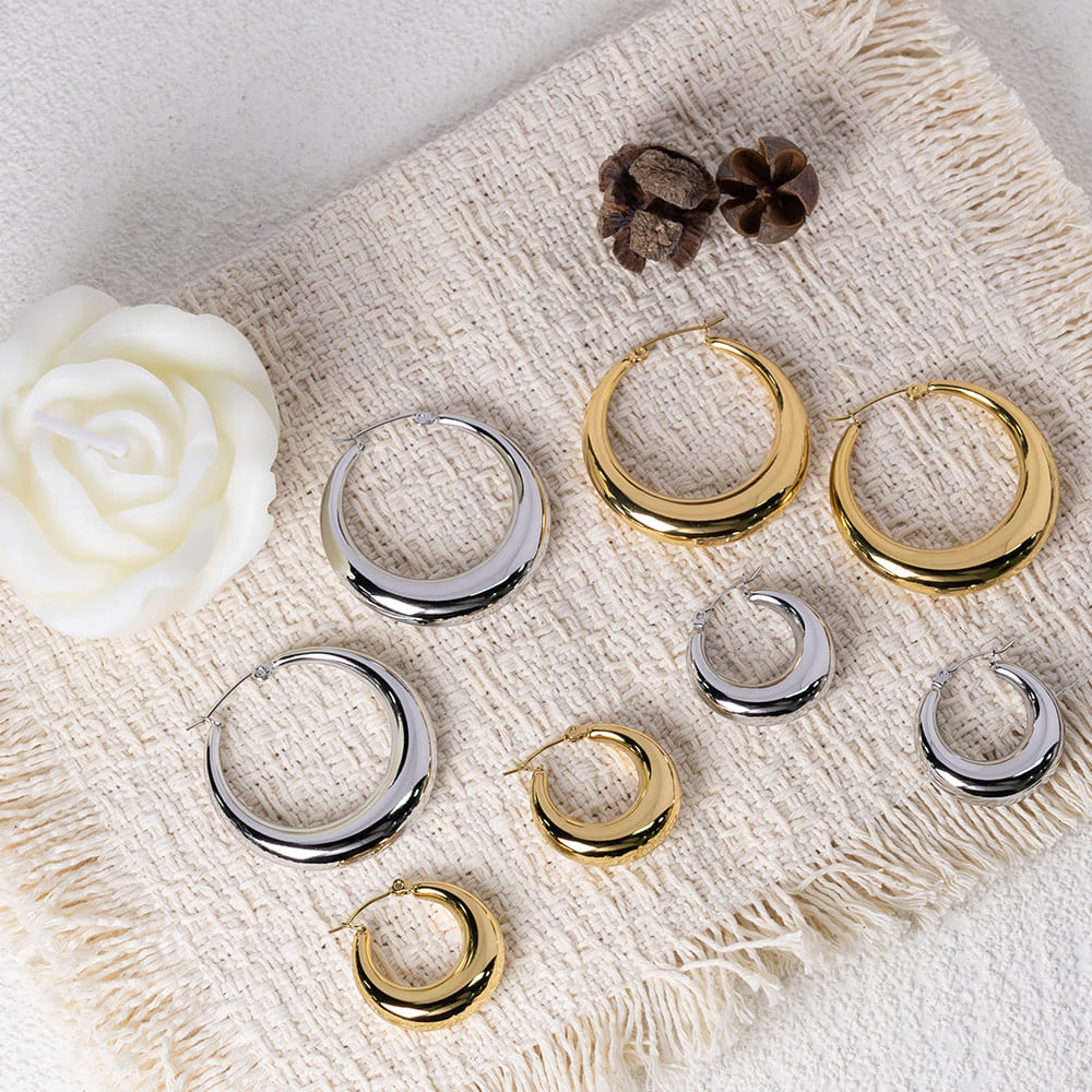 Trendy Hollow  Hoop Earrings