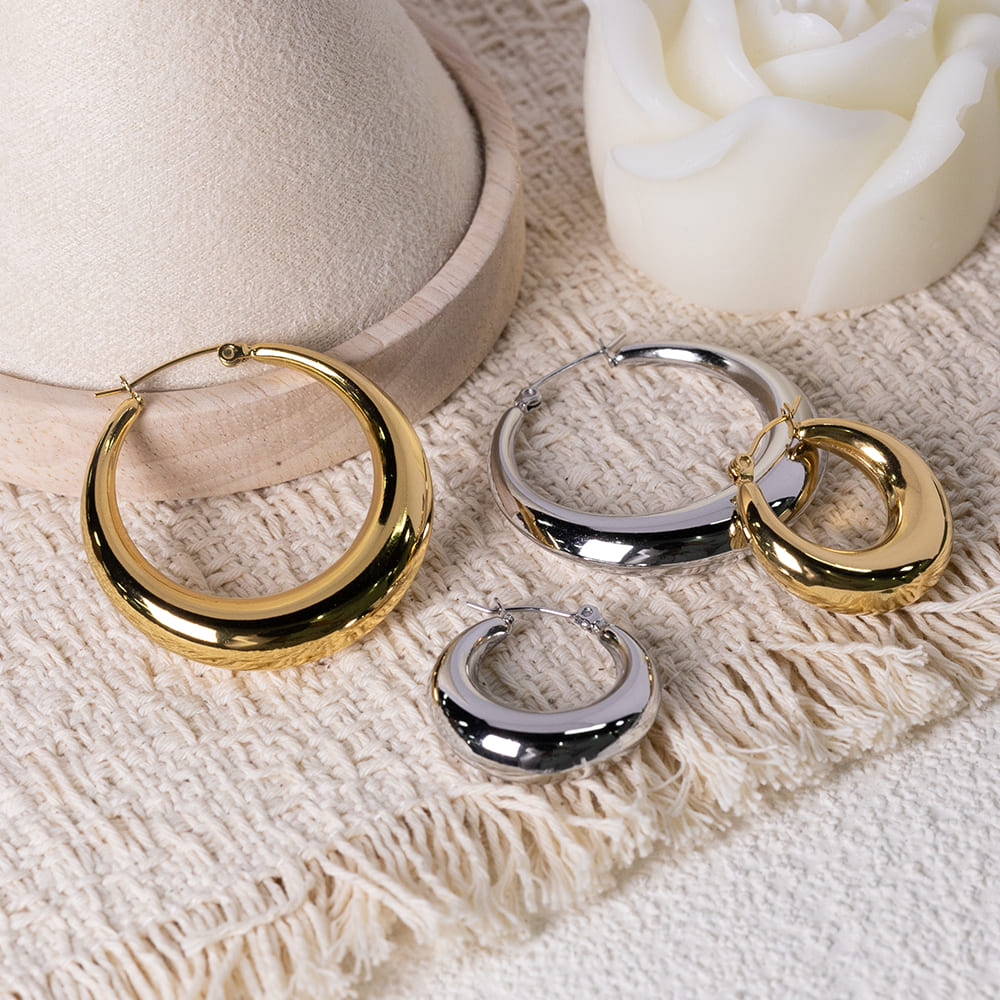 Trendy Hollow  Hoop Earrings