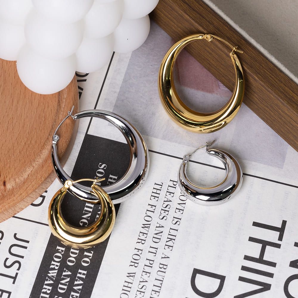Trendy Hollow  Hoop Earrings
