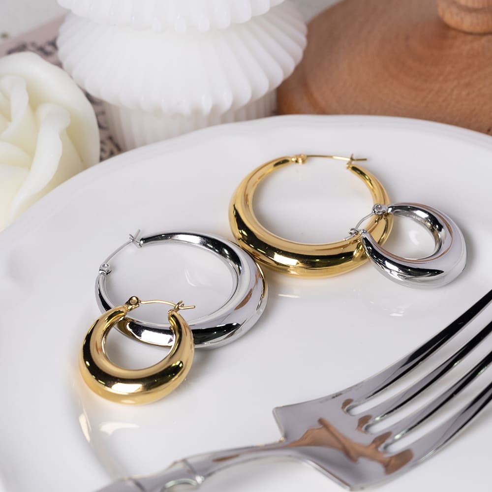 Trendy Hollow  Hoop Earrings