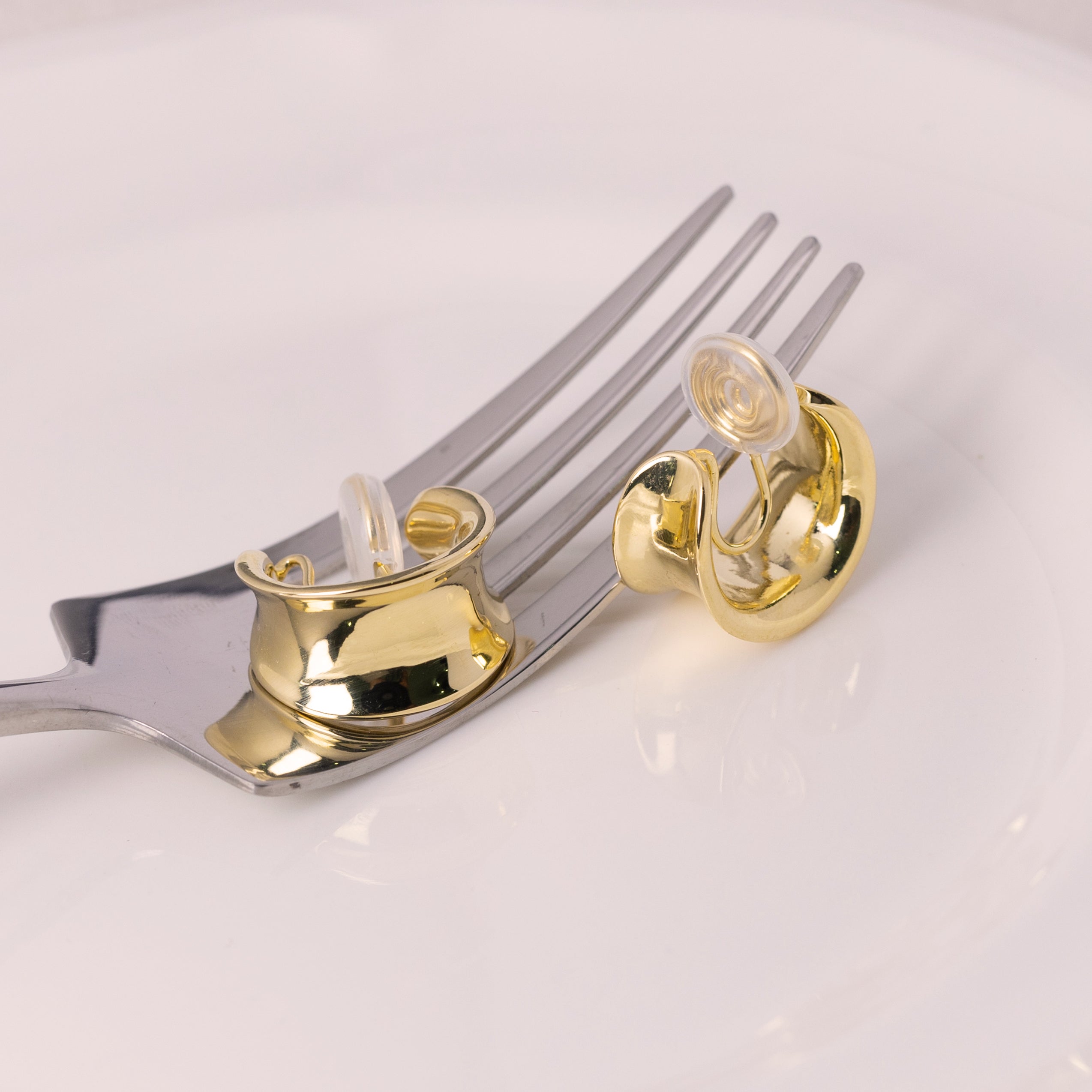 No-Piercing Chunky Half Hoop Clip-On Earrings