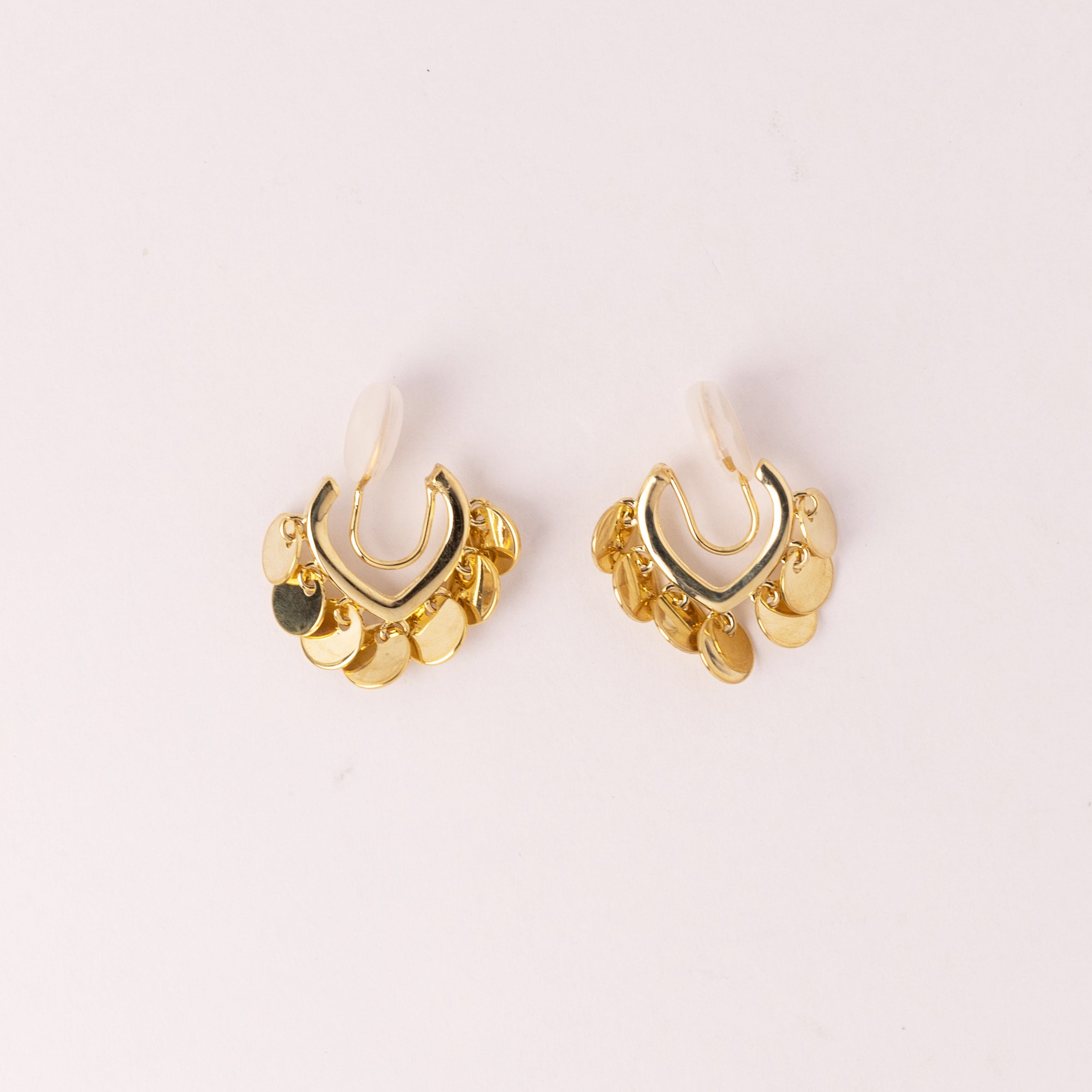 No-Piercing Disc Fringe Clip-On Earrings