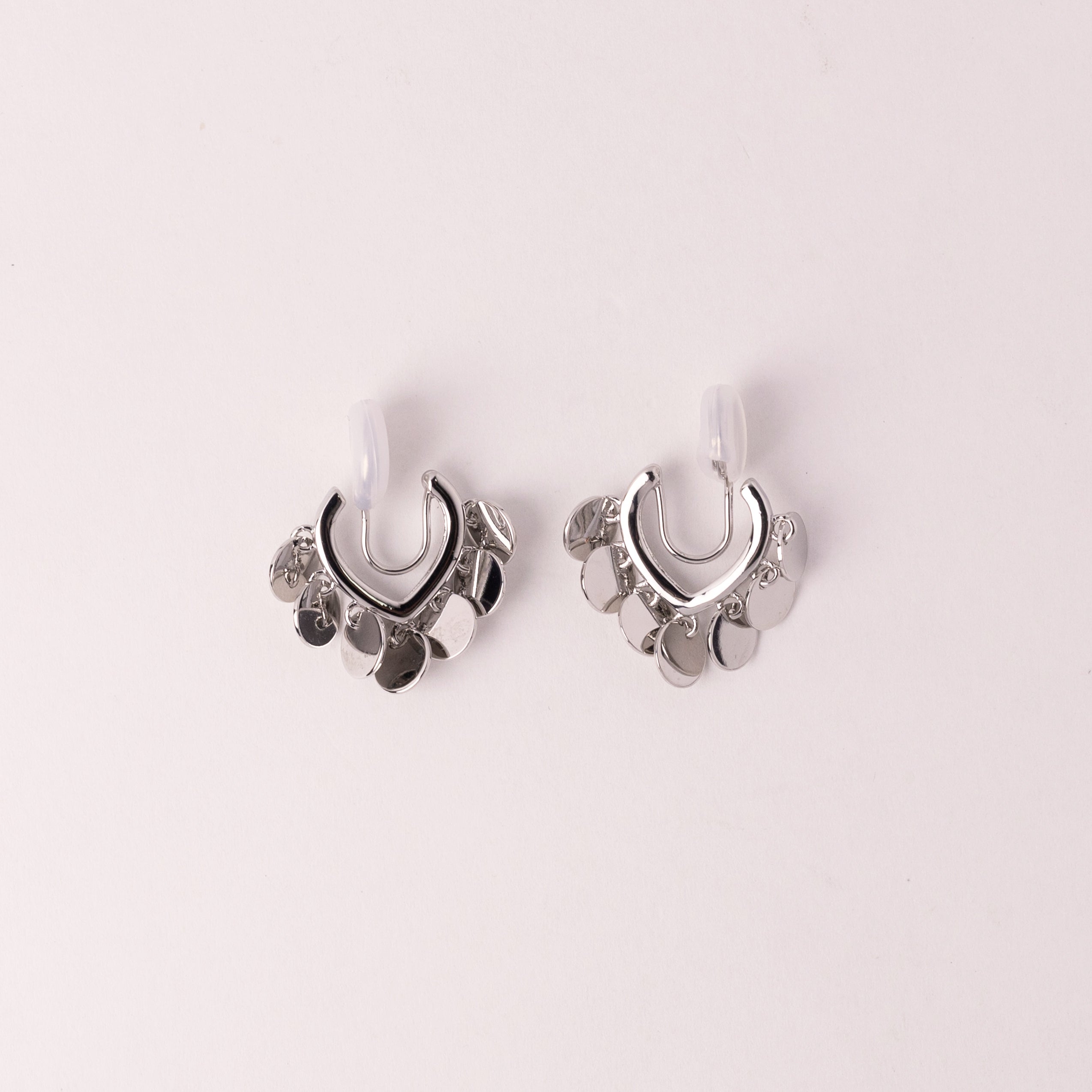 No-Piercing Disc Fringe Clip-On Earrings