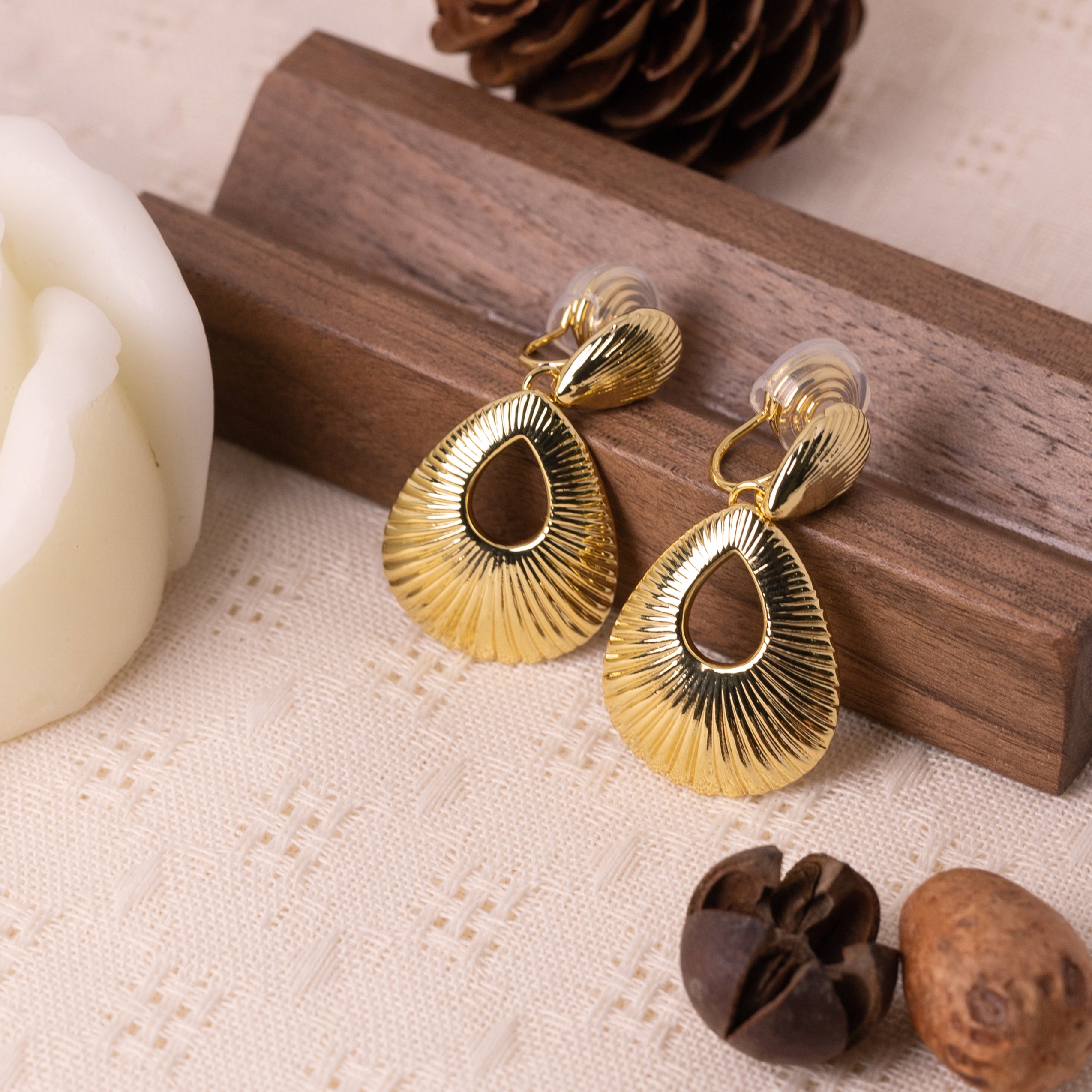 No-Piercing Radiant Teardrop Clip-On Earrings