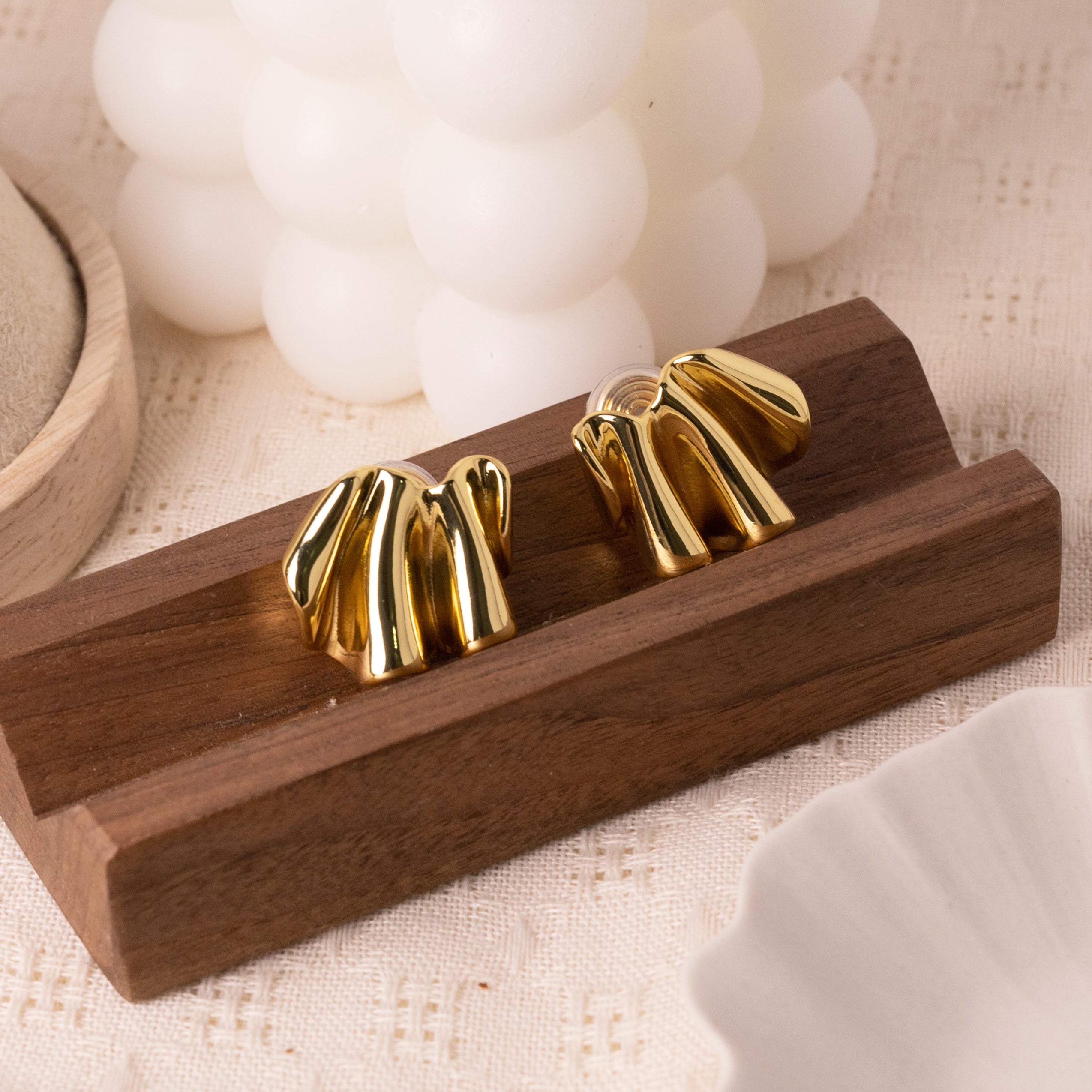 No-Piercing Water Ripple Clip-On Earrings