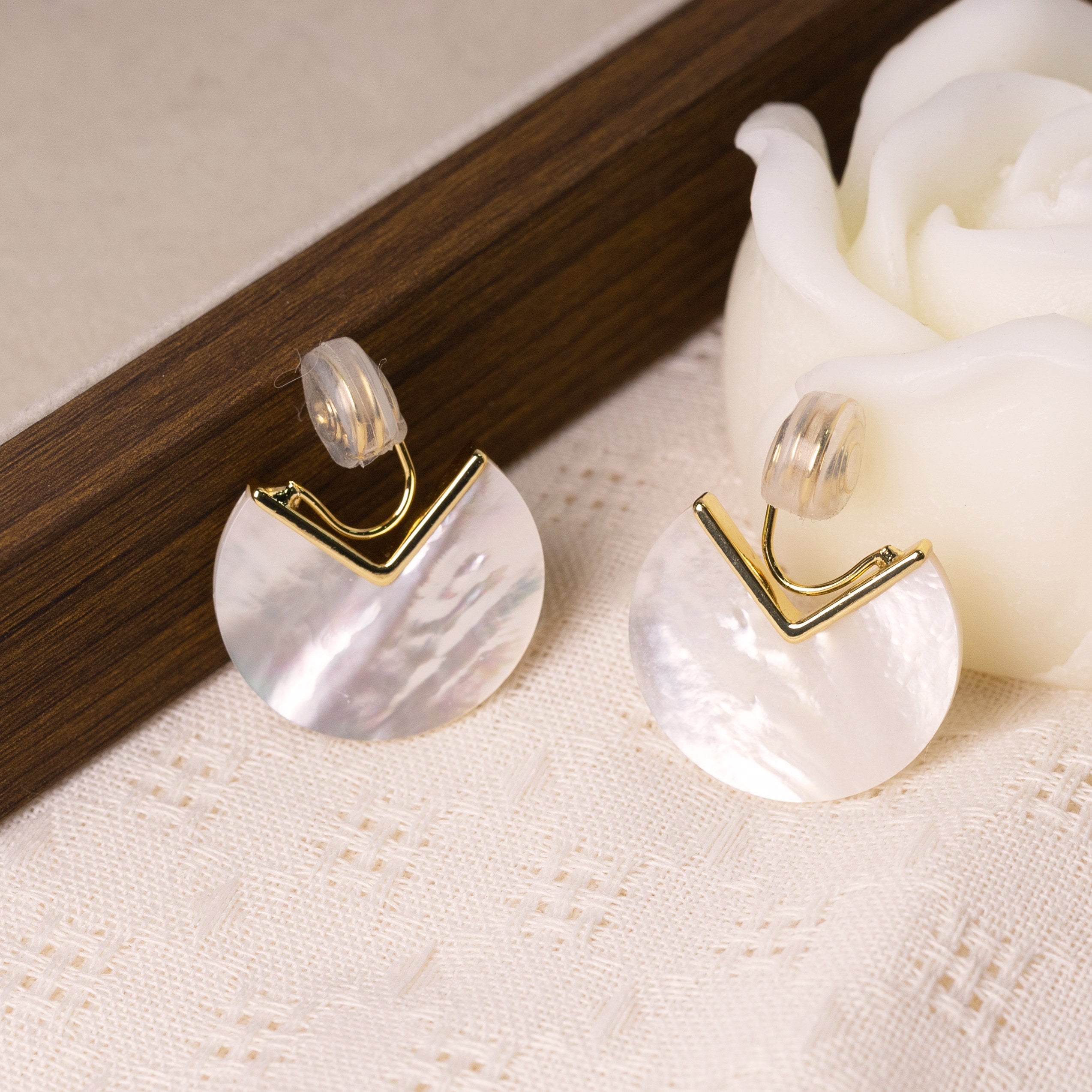 Natural Shell Clip On Earrings | Lightweight & No Piercing