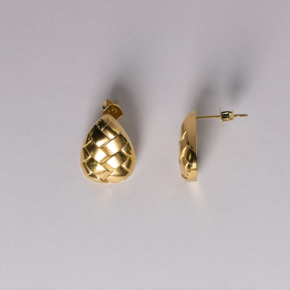 Waterdrop Shaped Woven Texture Earrings