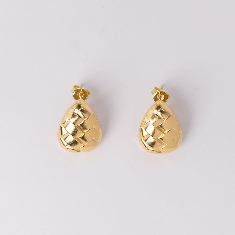 Waterdrop Shaped Woven Texture Earrings