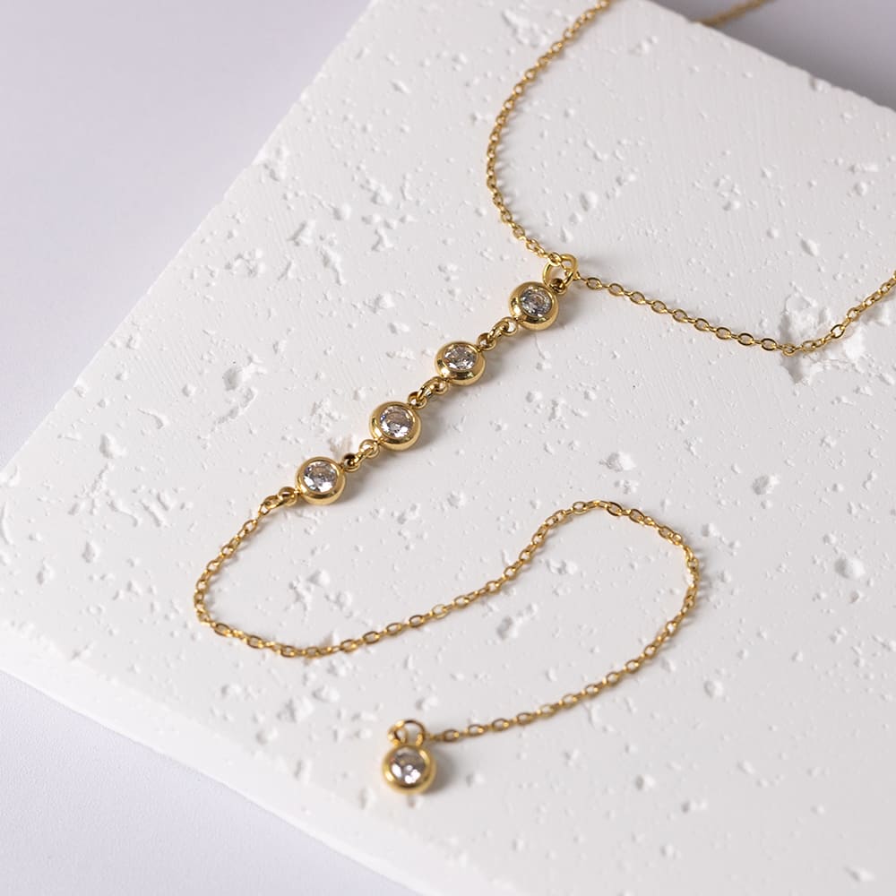 Minimalist Zircon Y Necklace