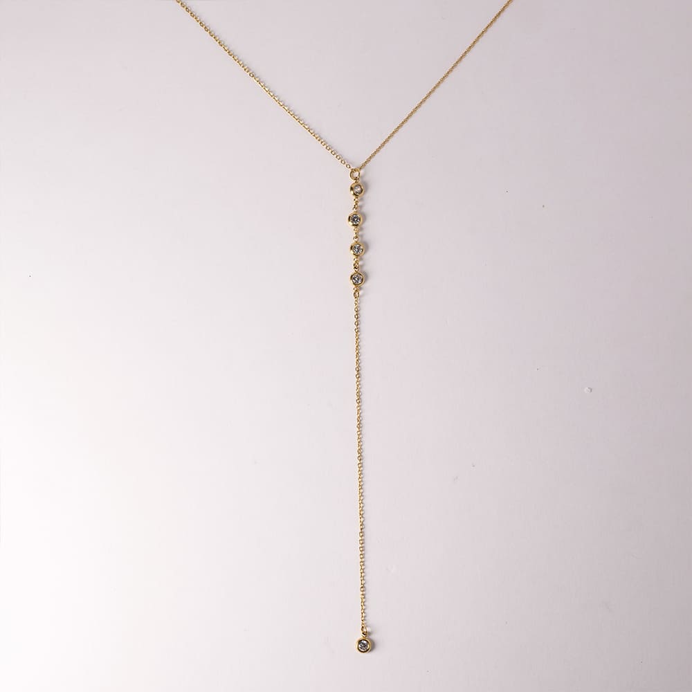 Minimalist Zircon Y Necklace