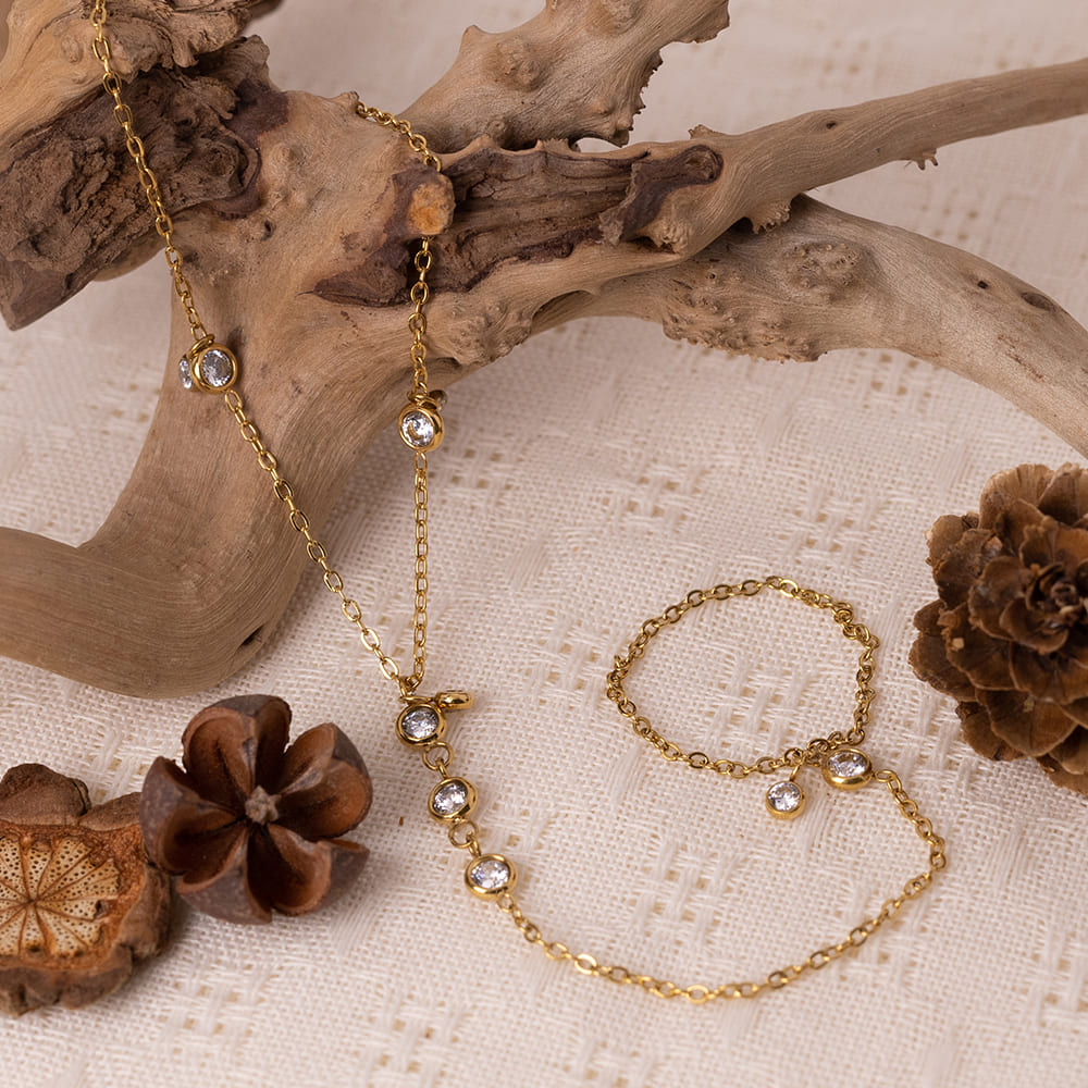 Adjustable Zircon Finger Bracelet