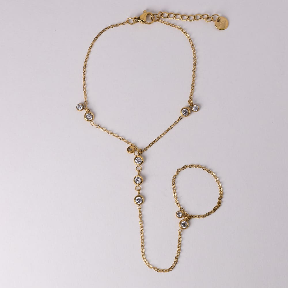 Adjustable Zircon Finger Bracelet